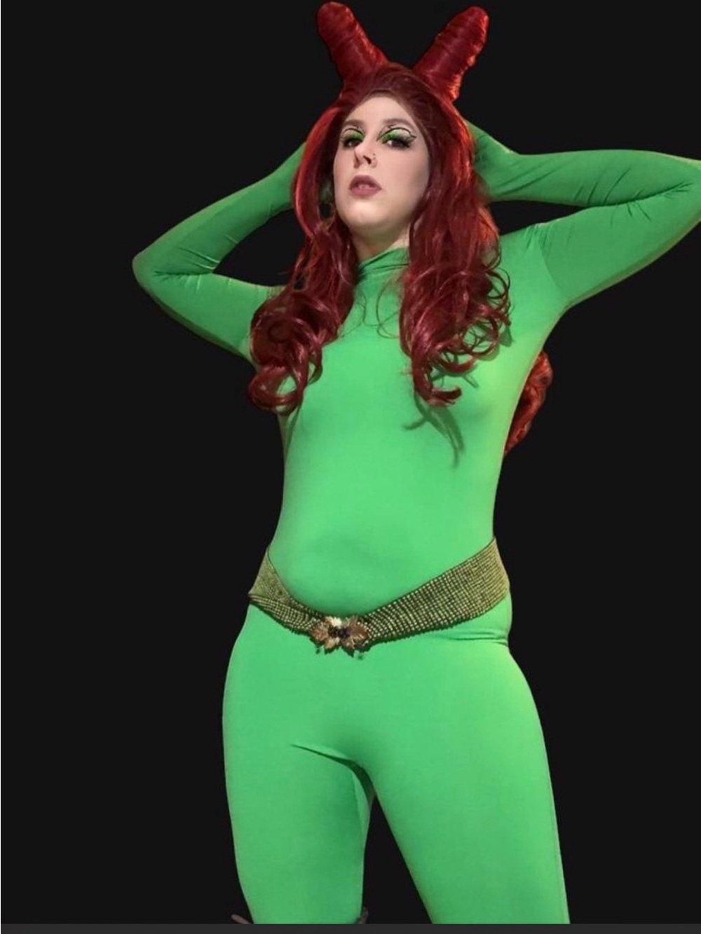 Poison Ivy costume and wig
